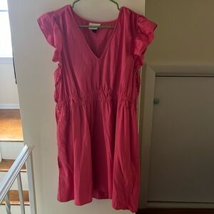 Pink 100% Cotton Dress with Pockets